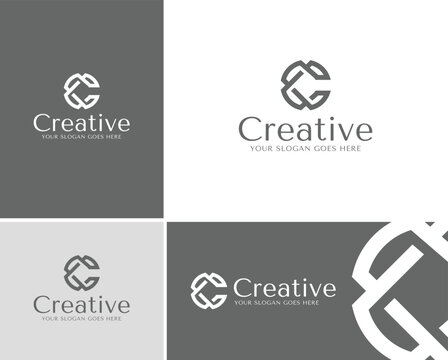 Modern geometric letter c logo. Letter c logo template. Bold letter c logo template. Simple Monogram logo template. minimalist and bold letter c logo template