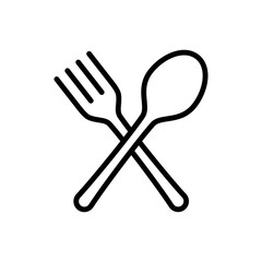 Spoon and fork vector icon. restaurant symbol. vector illustration