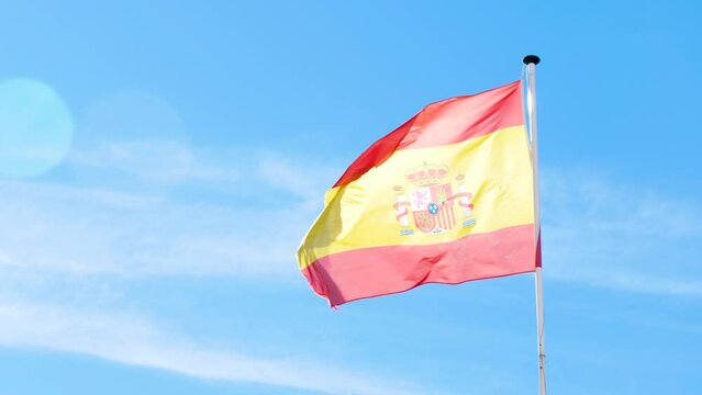 Spain flag waving in the wind