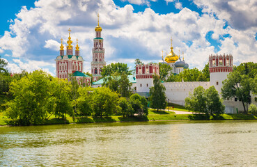 Novodevichiy convent in summer sunny day. Moscow. Russia