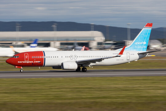 Low Cost Carrier Norwegian Airlines Departing Oslo For A Flight