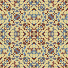 Seamless fractal pattern in vector format for printed fabrics or any other purposes. Every object is grouped base on color so the pattern is editable, tileable and easy to use.
