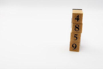 木ブロック　数字　Number　ナンバー　4859