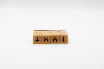 木ブロック　数字　Number　ナンバー　4861