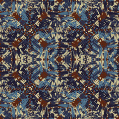 Seamless fractal pattern in vector format for printed fabrics or any other purposes. Every object is grouped base on color so the pattern is editable, tileable and easy to use.
