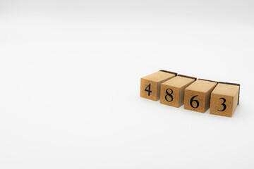木ブロック　数字　Number　ナンバー　4863