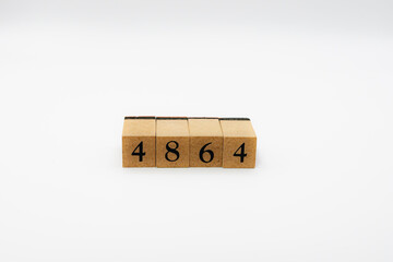 木ブロック　数字　Number　ナンバー　4864