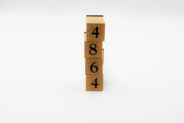 木ブロック　数字　Number　ナンバー　4864