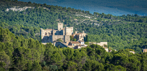 the beautiful medieval town of Le Barroux, vaucluse ,Provence, France - obrazy, fototapety, plakaty