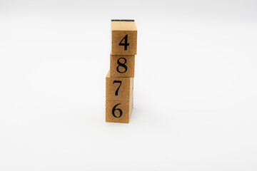 木ブロック　数字　Number　ナンバー　4876