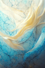 Abstract marble textured background. Fluid art modern wallpaper. Marbe white and turquoise backdrop