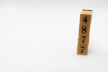 木ブロック　数字　Number　ナンバー　4877