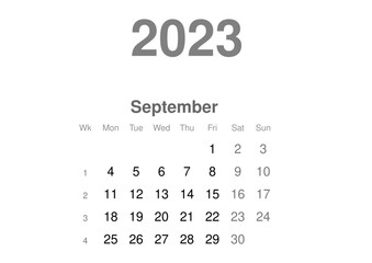 kalendarz EN -2023 - 09 - obrazy, fototapety, plakaty