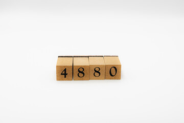 木ブロック　数字　Number　ナンバー　4880