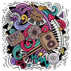 Music cartoon vector illustration