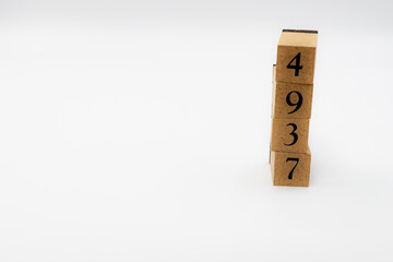 木ブロック　数字　Number　ナンバー　4937