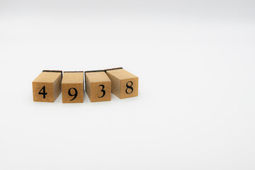 木ブロック　数字　Number　ナンバー　4938