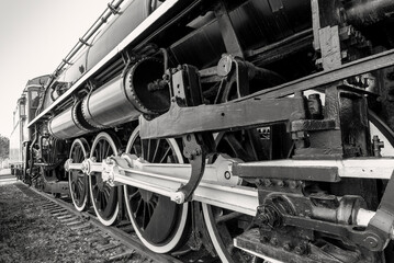 A steam locomotive at the Jasper train station in Canada