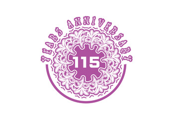 115 years anniversary logo and sticker design