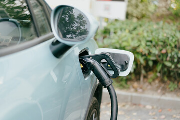 electric car charging in the station	