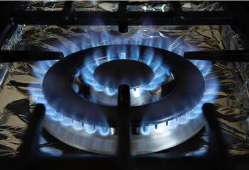 Close up of gas burner (focus stack)