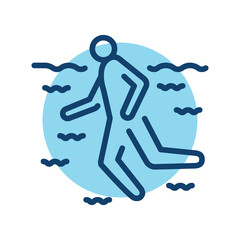 Swimming sign olor line icon. Physiotherapy.