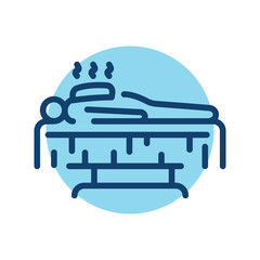 Thermal procedure sign olor line icon. Physiotherapy.