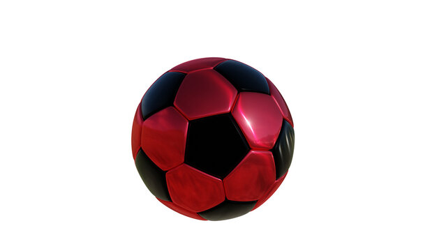 red soccer ball isolated