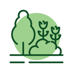 Decoration garden color line icon. Garden service.