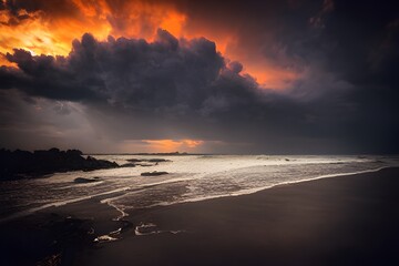 A dramatic overcast sky.. Ominous, threatening.