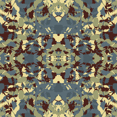 Fototapeta premium Seamless fractal pattern in vector format for printed fabrics or any other purposes. Every object is grouped base on color so the pattern is editable, tileable and easy to use. 