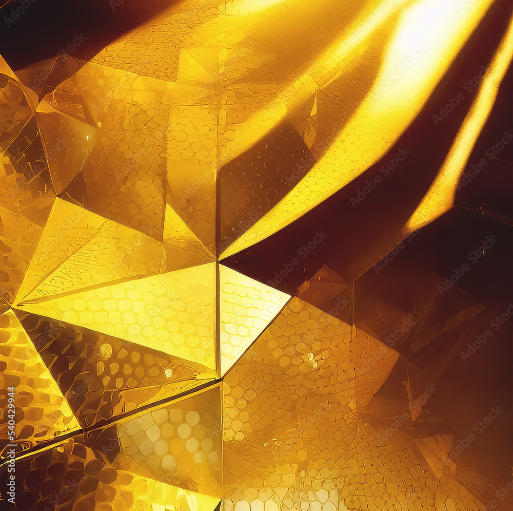 Poster beautiful golden hexagonal honeycomb background.