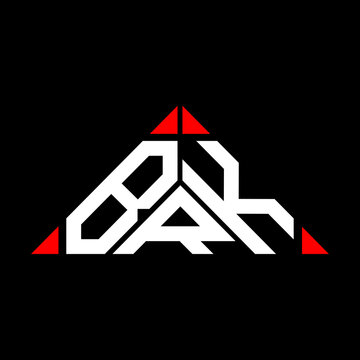 BRK letter logo creative design with vector graphic, BRK simple and modern logo in triangle shape.