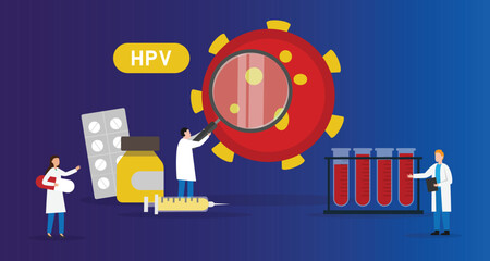 Doctor diagnosis HPV virus 2d vector illustration concept for banner, website, illustration, landing page, flyer, etc.