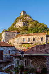 Fototapeta na wymiar Karytaina village with the castle in background, Arcadia, Greece