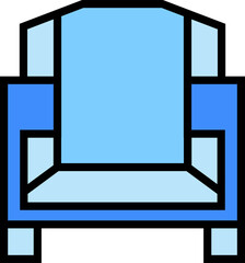 blue sofa icon illustration