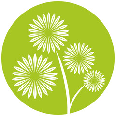 flower in green circle button