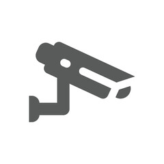 Cctv camera black vector icon. Video surveillance filled symbol.