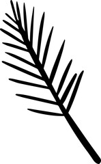 doodle style pine tree branch element