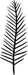doodle style pine tree branch element - 540432714