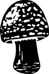 linocut sillhouette of a mushroom - 540432731
