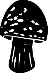 mushroom illustration linocut style silhouette - 540432742