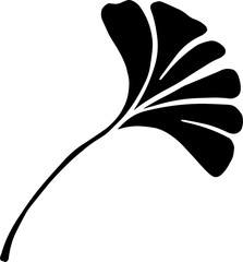 Gingko leaf linocut style simple illustration  - 540432783