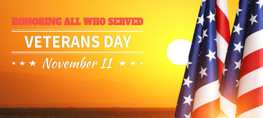 Veterans Day . USA celebration. National flag.