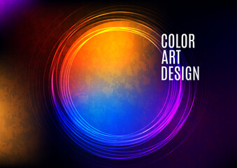 Overlapping circular lines, primitive composition. Vector geometric minimal abstract background for banner, background, landing page.