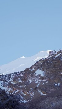 The summit is covered by a glacier and the western rocky slopes of Pico de Orizaba