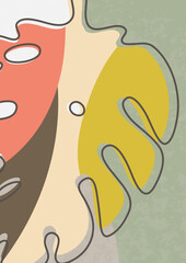 Bright abstract leaves. Design for natural product advertising. Vector