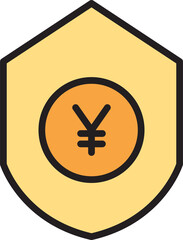 yuan money shield icon