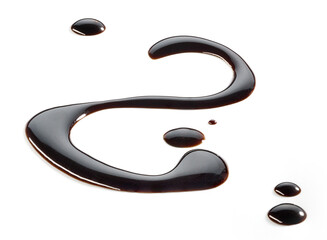 dark chocolate sauce on white background
