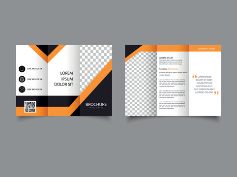 Yellow Corporate Trifold Brochure. Flyer For Printing.
